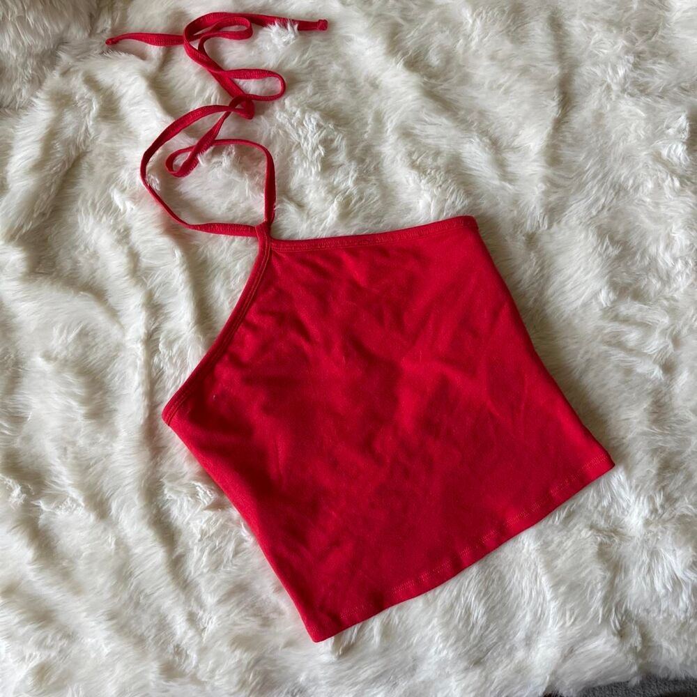 Hollister-co Women's Red and Pink Crop-top